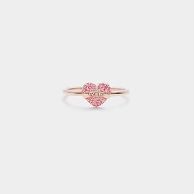 MOM Heart Shape 925 Sterling Silver Engraved Ring - Flyclothing LLC