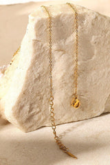 Pearl Hoop Link Pendant Necklace - Trendsi