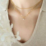 Titanium Steel Double-Layered Necklace - Trendsi - Flyclothing LLC