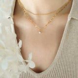 Titanium Steel Double-Layered Necklace - Trendsi - Flyclothing LLC