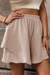 Layered Elastic Waist Shorts - Trendsi - Flyclothing LLC