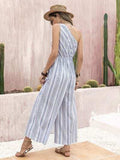 Printed Single Shoulder Sleeveless Jumpsuit - Trendsi - Flyclothing LLC