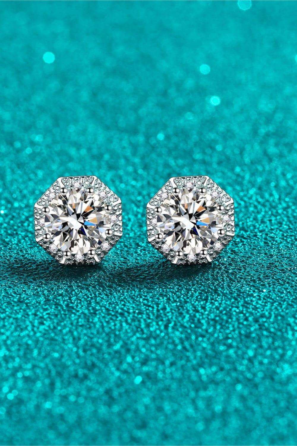 2 Carat Moissanite 925 Sterling Silver Stud Earrings - Trendsi - Flyclothing LLC