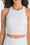 Racerback Cropped Sports Tank - Trendsi