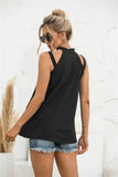 Cutout Mock Neck Tank - Trendsi