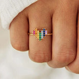 Heart Shape Zircon 925 Sterling Silver Ring - Trendsi
