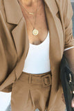 Longline Blazer and Shorts Set with Pockets - Trendsi - Flyclothing LLC