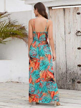 Printed Surplice Spaghetti Strap Dress - Trendsi - Flyclothing LLC