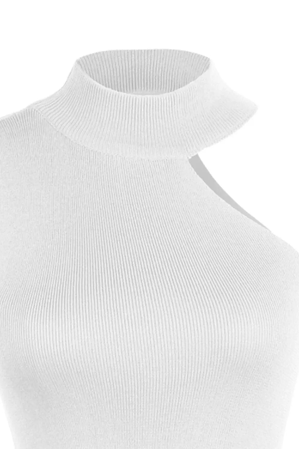 Asymmetrical Sleeveless Rib-Knit Top - Trendsi - Flyclothing LLC
