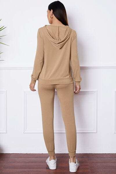 SHUT UP AND KISS ME Lip Graphic Hooded Top and Drawstring Pants Set - Trendsi - Flyclothing LLC