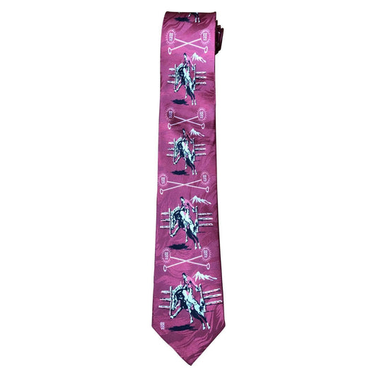 Broncs & Brands Red Western Silk Tie - Rockmount Clothing
