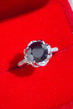 2 Carat Black Moissanite Floral Ring - Trendsi