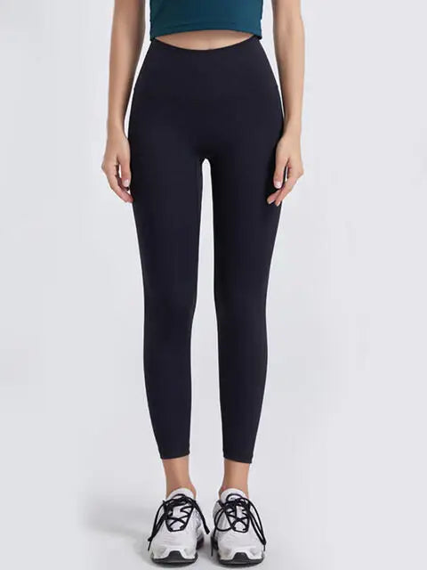 Wide Waistband Sports Leggings - Trendsi - Flyclothing LLC