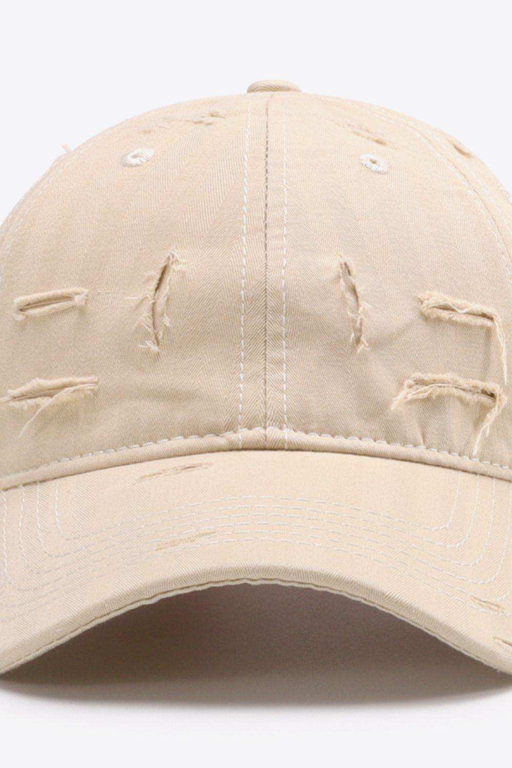 Distressed Adjustable Baseball Cap - Trendsi - Flyclothing LLC