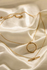 Double-Layered Stainless Steel Necklace - Trendsi - Flyclothing LLC