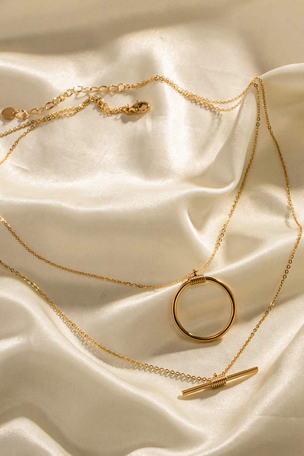 Double-Layered Stainless Steel Necklace - Trendsi - Flyclothing LLC