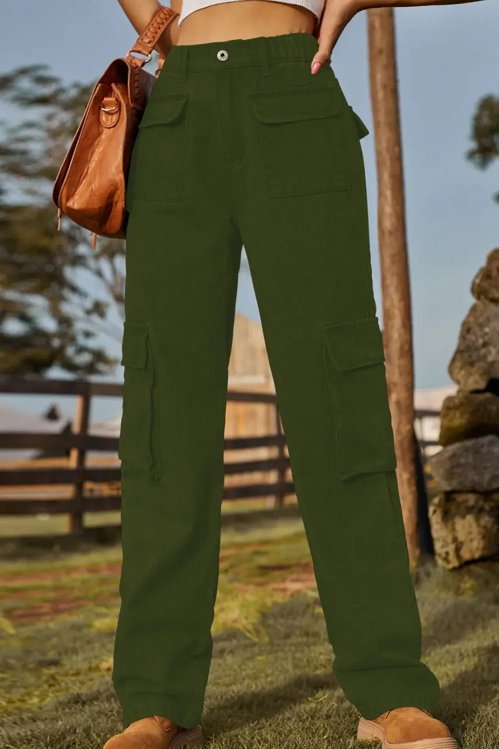 Loose Fit Long Jeans with Pockets - Trendsi - Flyclothing LLC