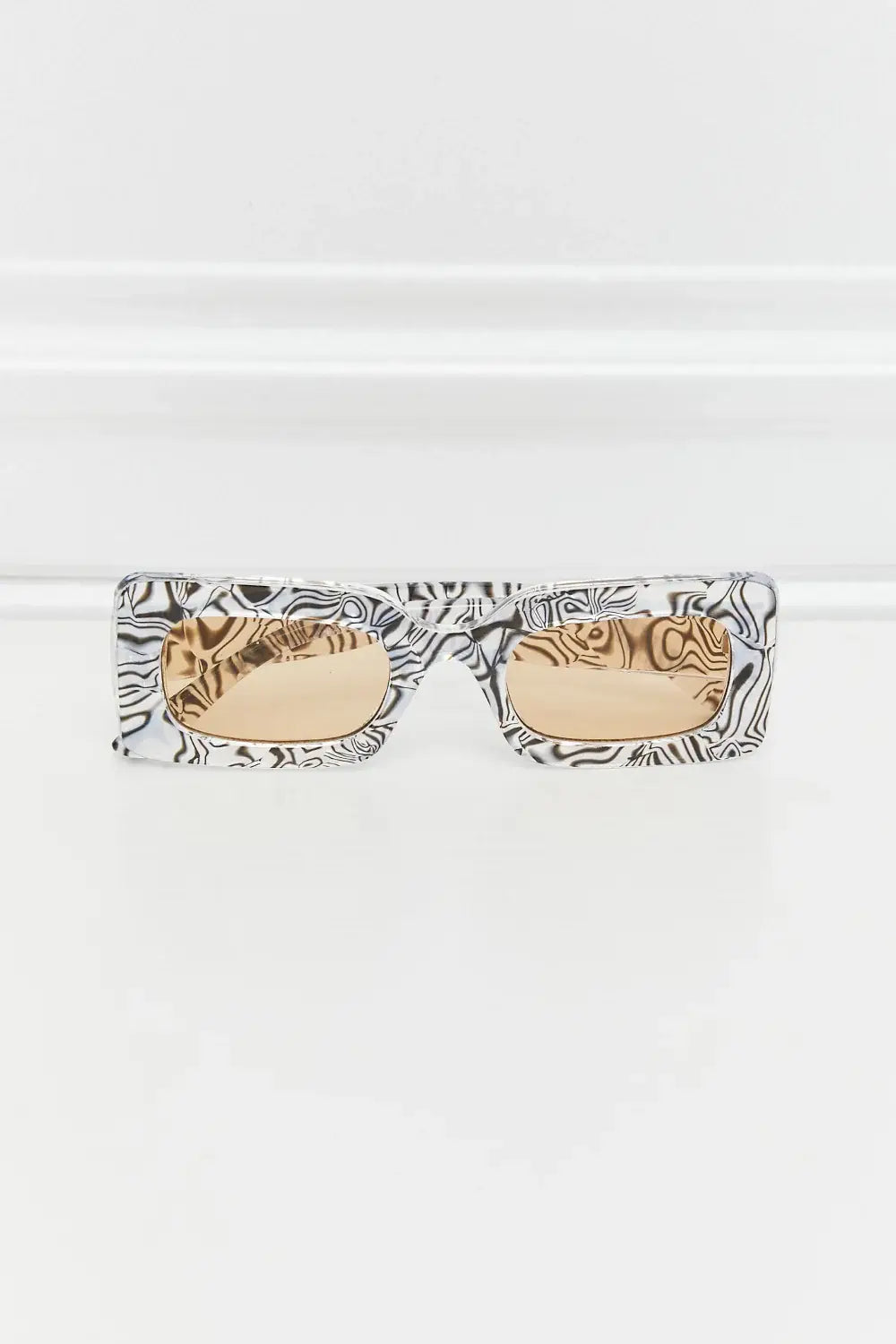 Tortoiseshell Rectangle Polycarbonate Sunglasses - Trendsi - Flyclothing LLC