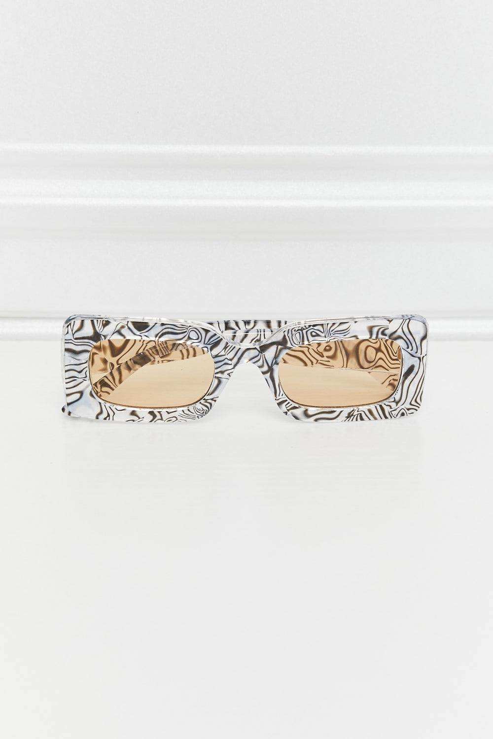 Tortoiseshell Rectangle Polycarbonate Sunglasses - Trendsi - Flyclothing LLC
