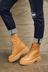 East Lion Corp Platform Combat Boots - Trendsi