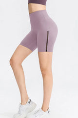Wide Waistband Sports Shorts - Trendsi - Flyclothing LLC