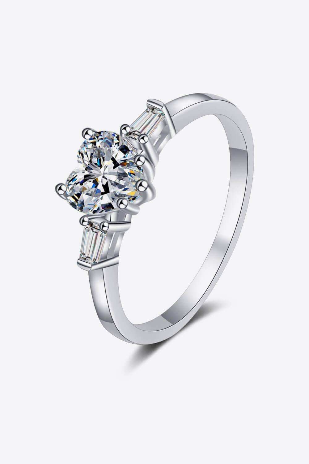 1.2 Carat Moissanite Heart Ring - Trendsi - Flyclothing LLC