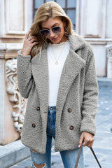 Full Size Lapel Collar Sherpa Coat - Trendsi - Flyclothing LLC