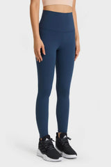 Feel Like Skin Elastic Waistband Yoga Leggings - Trendsi - Flyclothing LLC