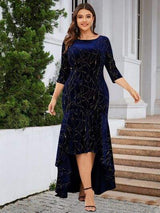 Plus Size Ruffle Hem High-Low Dress - Trendsi - Flyclothing LLC