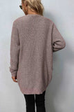 Rib-Knit Open Front Pocketed Cardigan - Trendsi - Flyclothing LLC