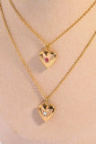 Zircon Heart Shape 14K Gold-Plated Pendant Necklace - Trendsi - Flyclothing LLC