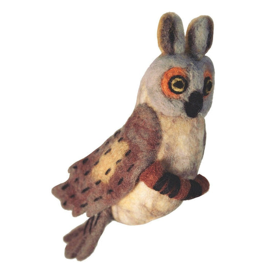 Felt Bird Garden Ornament - Great Horned Owl - Wild Woolies (G) - Wild Woolies