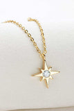 Moissanite North Star Pendant 925 Sterling Silver Necklace - Trendsi - Flyclothing LLC