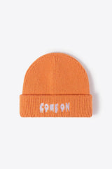COME ON Embroidered Cuff Knit Beanie - Trendsi