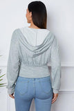 Ruched Half Zip Hooded Jacket - Trendsi