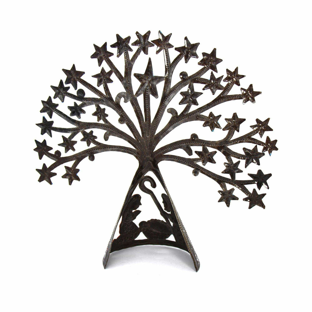 Haitian Metal Drum Tabletop Nativity with Shooting Blue Stars - Haitian Artisans - Flyclothing LLC