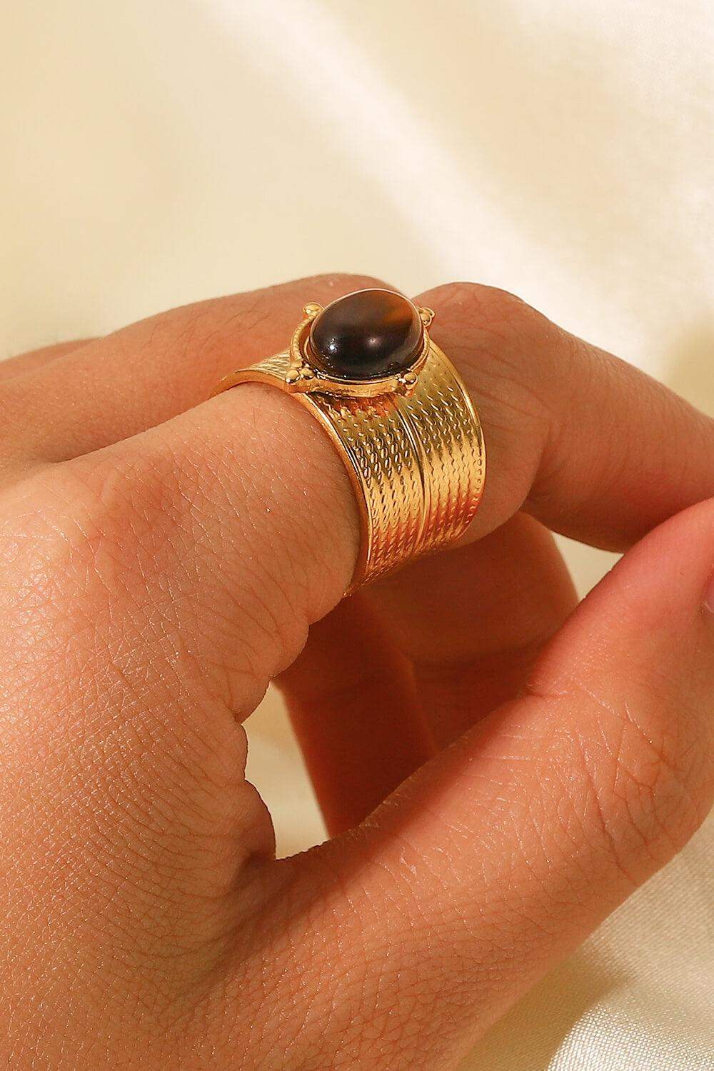 18K Gold-Plated Wide Open Ring - Trendsi - Flyclothing LLC
