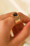18K Gold-Plated Wide Open Ring - Trendsi