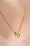 Horseshoe Shape Copper 14K Gold Plated Pendant Necklace - Trendsi - Flyclothing LLC