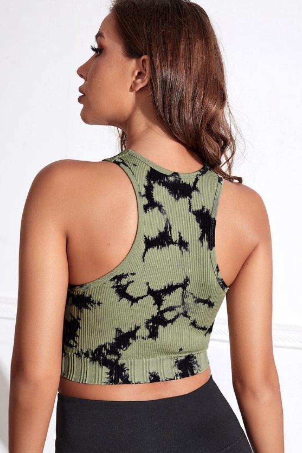 Tie-dye Cropped Round Neck Tank Top - Trendsi - Flyclothing LLC