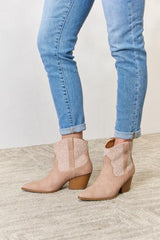 East Lion Corp Rhinestone Ankle Cowgirl Booties - Trendsi