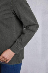 Collared Neck Button Up Denim Top - Trendsi - Flyclothing LLC