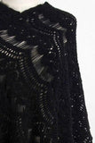 Fringe Openwork Surplice Cape Sleeve Poncho - Trendsi