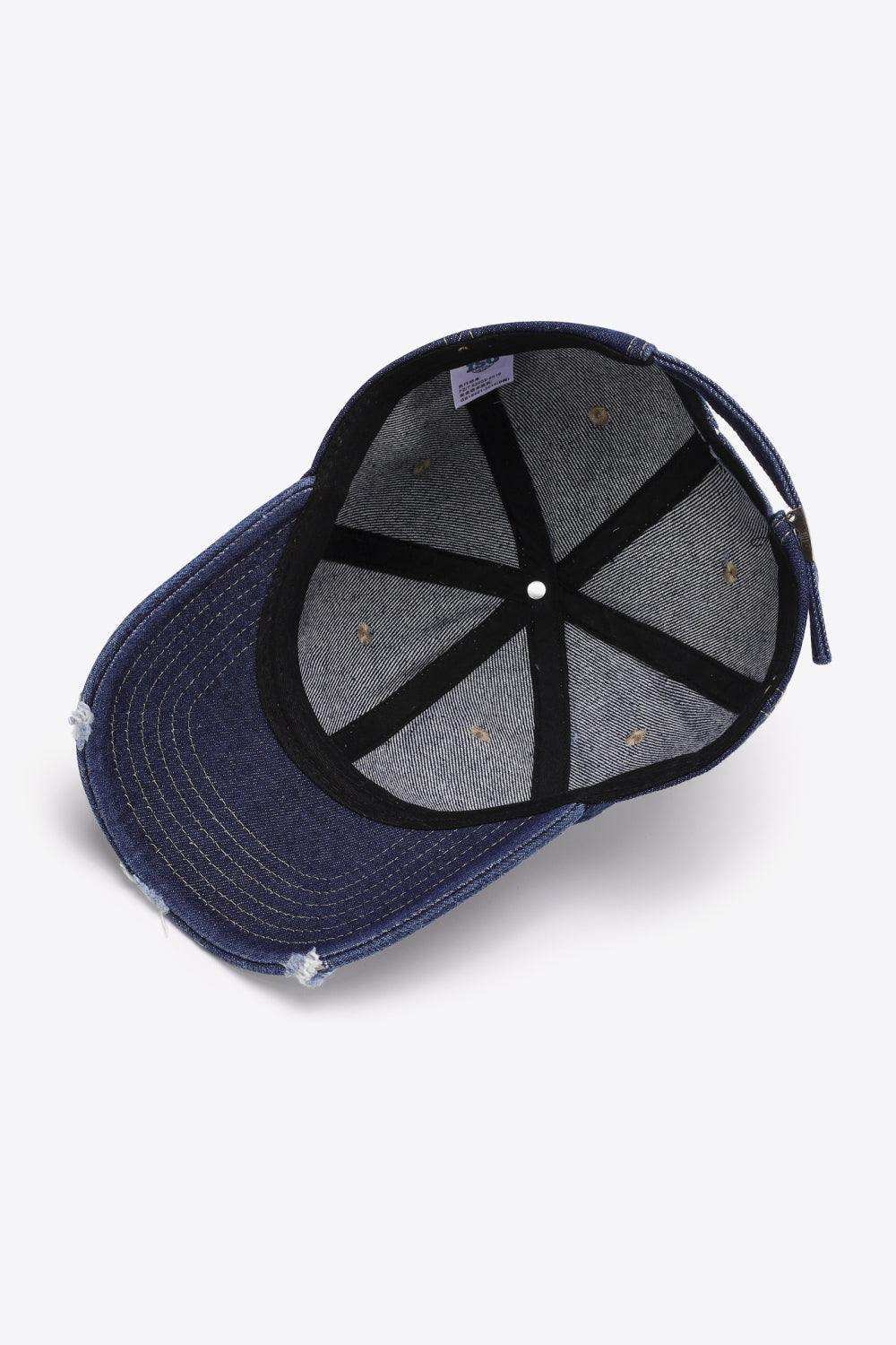 Distressed Adjustable Baseball Cap - Trendsi - Flyclothing LLC