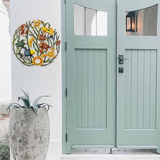 Painted Sea life Metal Wall Art - Croix des Bouquets - Croix des Bouquets