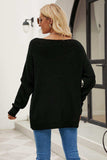 Boat Neck Dropped Shoulder Knit Top - Trendsi - Flyclothing LLC