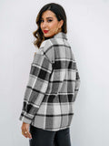 Plaid Button-Down Jacket - Trendsi - Flyclothing LLC