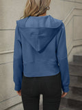 Zip-Up Raglan Sleeve Hoodie with Pocket - Trendsi - Flyclothing LLC
