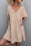 Tie Back Pocket Mini Dress - Trendsi