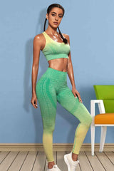 Gradient Sports Tank and Leggings Set - Trendsi
